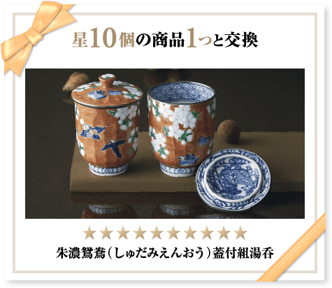 星10個の商品1つと交換